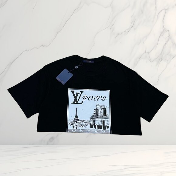 Louis Vuitton "Lovers" Graphic T-Shirt in Black - Picture 5 of 8